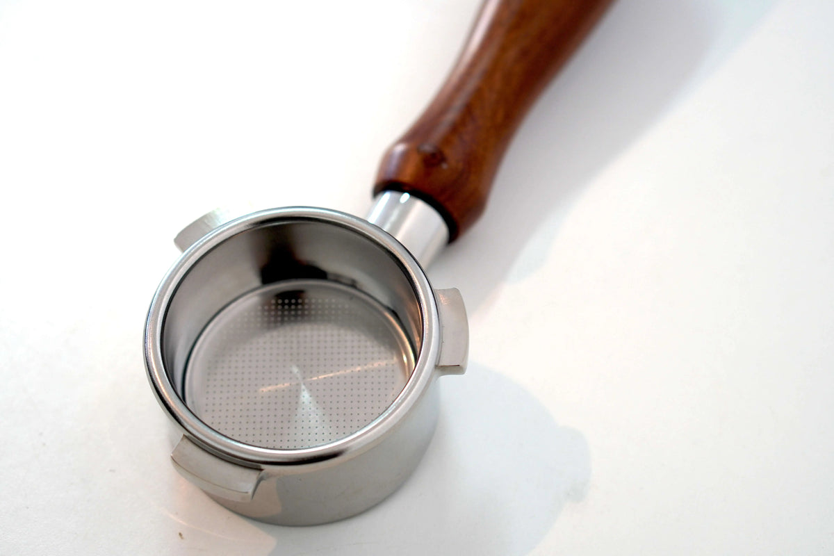 Breville Stainless Bottomless Portafilter - Almond Handle.