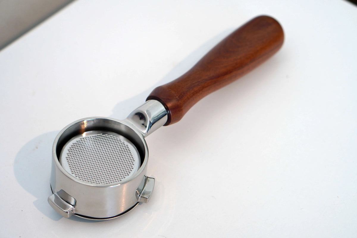Breville Stainless Bottomless Portafilter - Almond Handle.