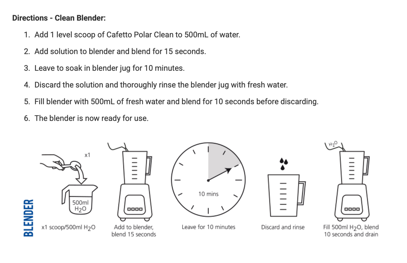 Cafetto Cold Brew Cleaner, Blender Cleaner - Polar Clean 500g